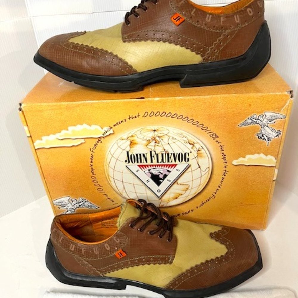 John Fluevog-Future Angel men's brown leather lace up shoes-Sz 11-w/ Box & Cloth